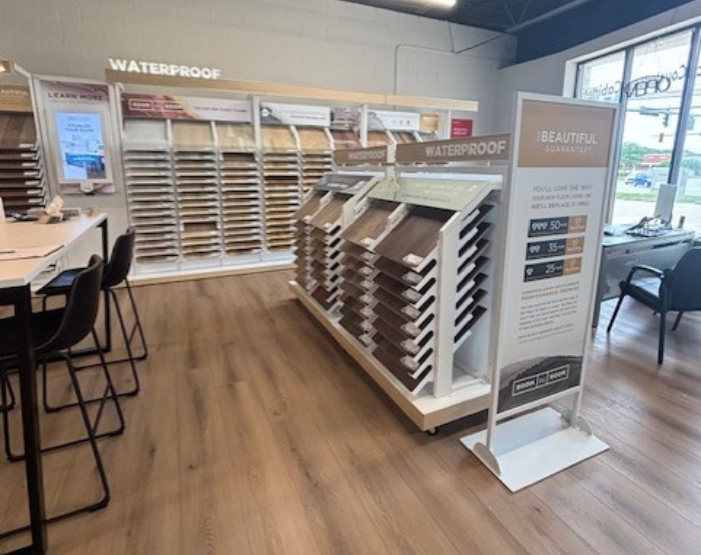 Hard surface flooring displays at Monarch Carpet One